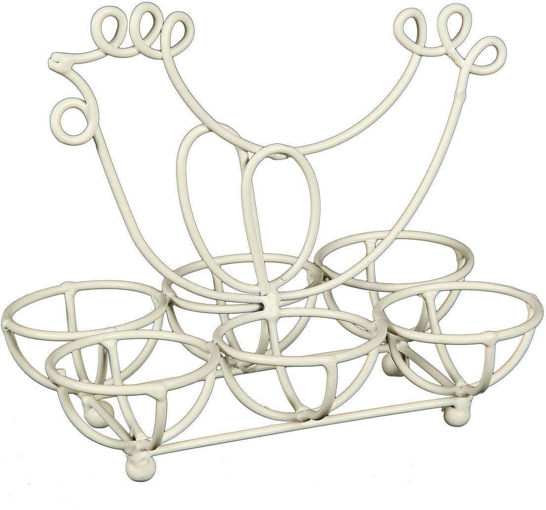 Dose AMBIENTE HAUS "Eihalterung aus Eisen in Antikweiß", weiß, B:18cm H:17cm T:12cm, Eisen, Aufbewahrungsboxen, Vorratsdose