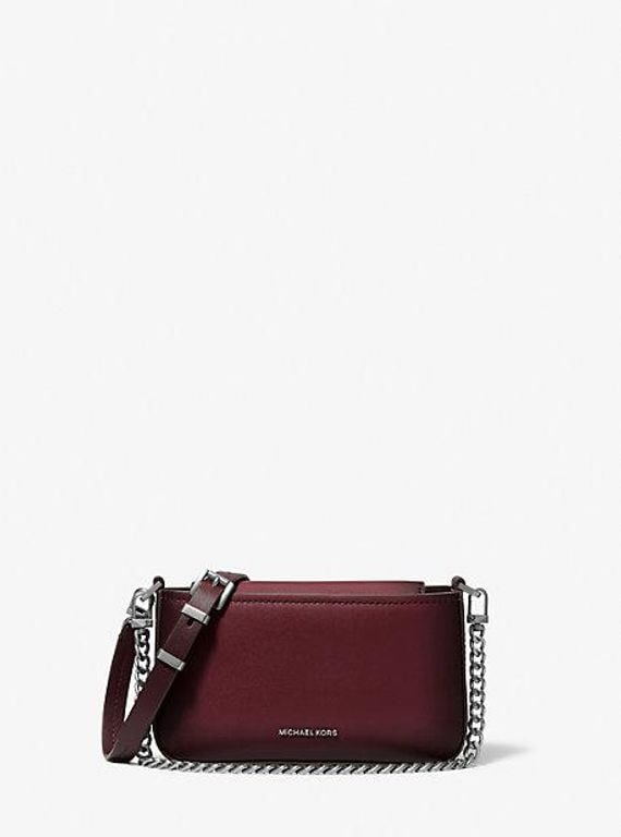 Mk Bryant Small Burnished Leather Convertible Crossbody Bag - Purple - Michael Kors Shoulder Bags