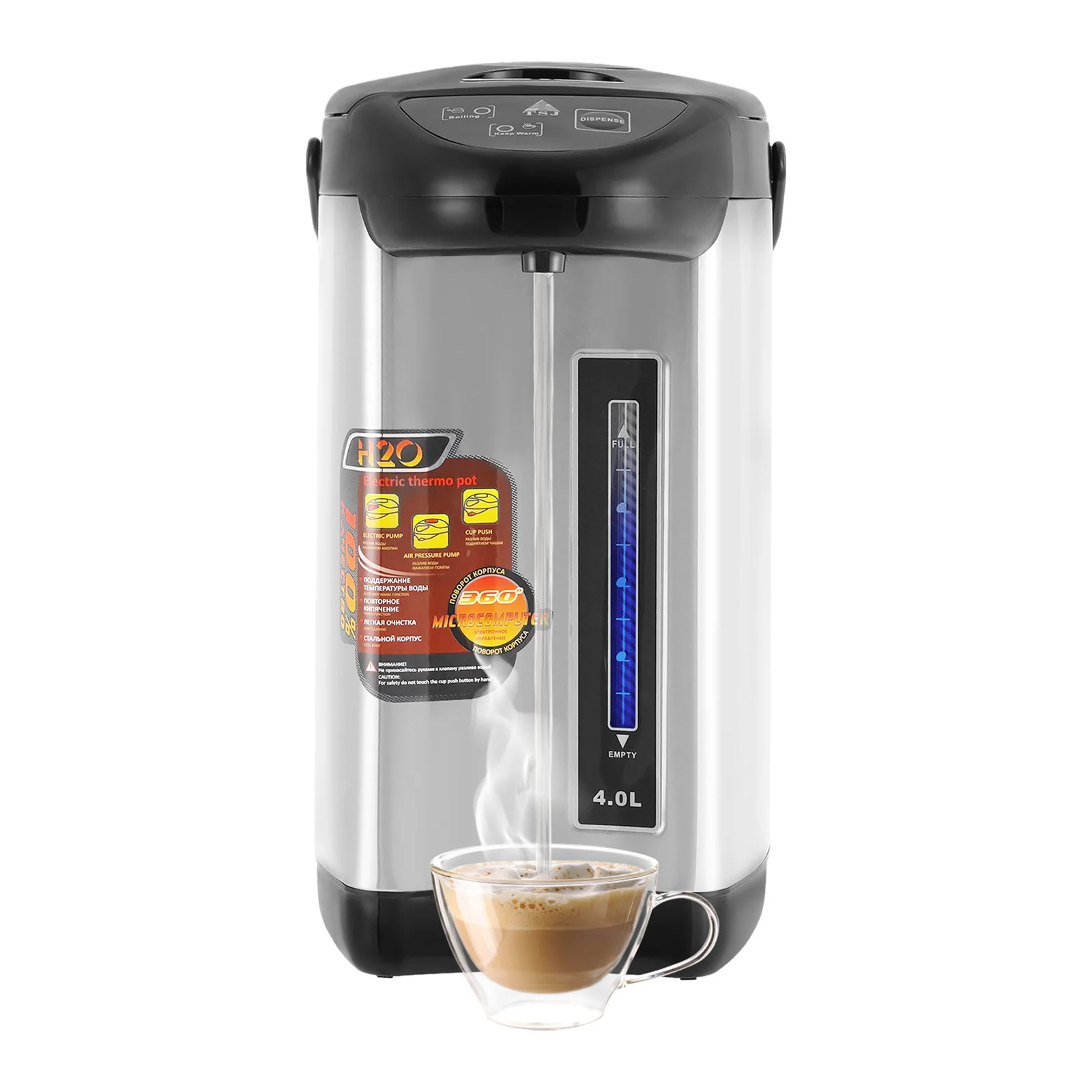 4 l elektrischer Warmwassertopf, 220 V, 304 Edelstahl, elektrisch beheizter Wasserspender, elektrischer Warmwasserkessel und Wärmer