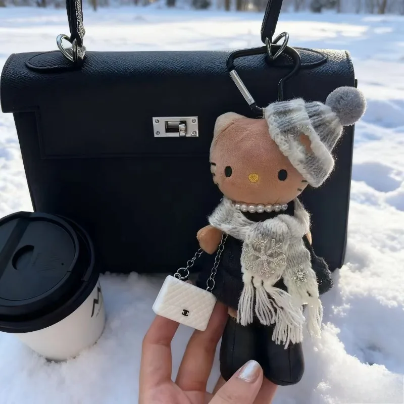 Hello Kitty Leopard Long Leg Doll Kawaii Schlüsselanhänger Black Kt Cat Animation Peripheriespielzeug