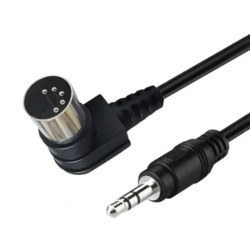 90 Grad rechts 5 Pin DIN MIDI Stecker 3,5 mm Anschluss Stecker auf Stecker Stereo Jack Audio Verlängerungskabel 150 cm 1,5 m 3 m Hohe Qualität Image