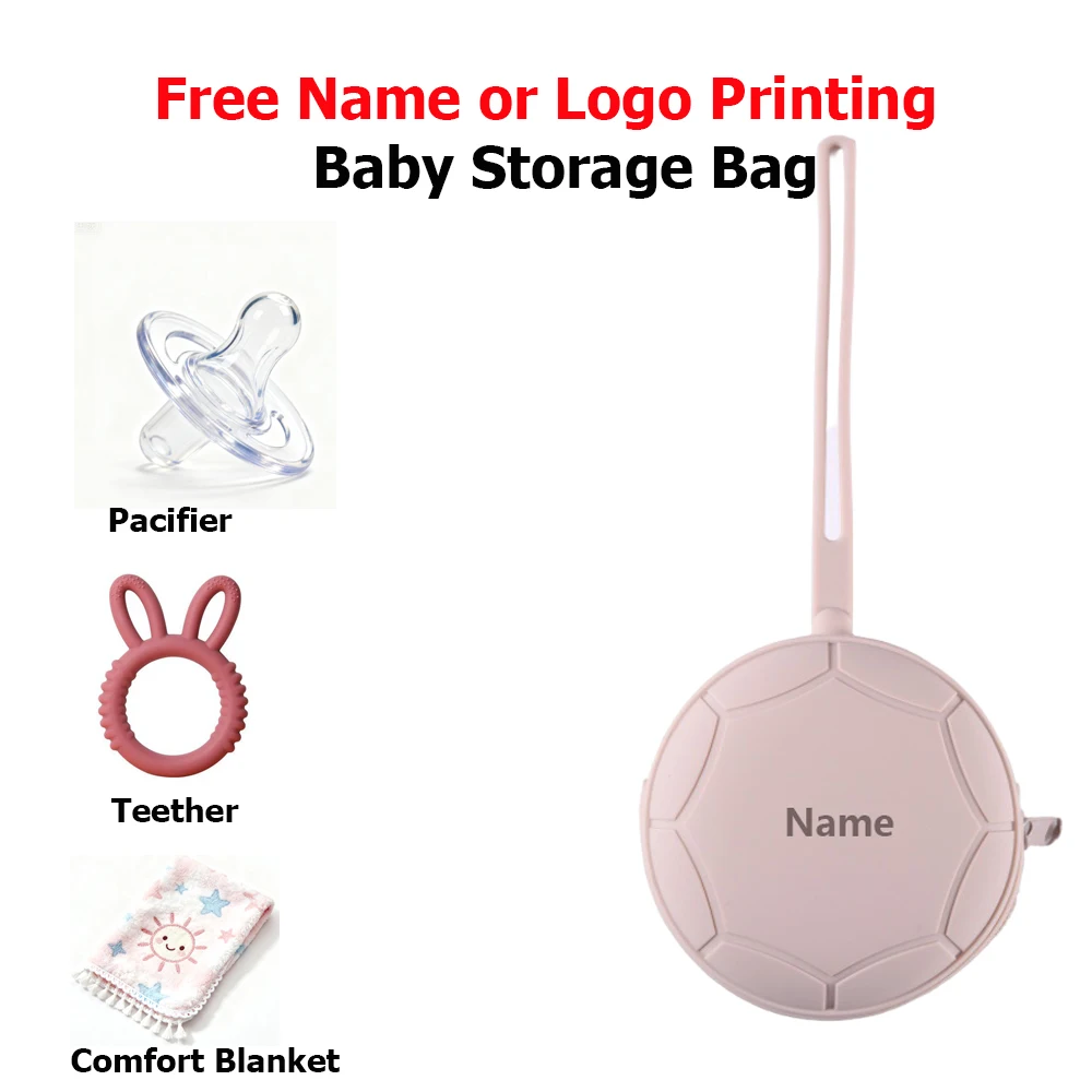Kostenloser Namensdruck, Überraschungsgeschenk, Baby-Aufbewahrungsbox, Schnulleretui, Silikontasche, durchdachter und einzigartig Image