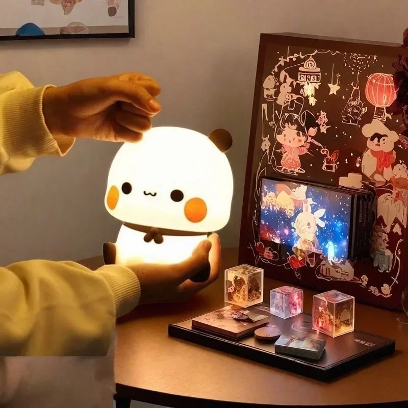 Bubu Dudu Led Nachtlicht Panda Pat Niedliche Tier Cartoon Lampe für Kinder Nachttisch Schlafzimmer Wohnzimmer Dekorative Kawaii Bär Geschenk