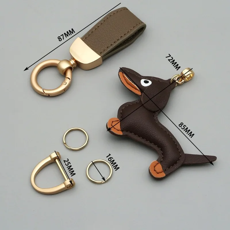 Personalisiertes Logo, süßer Wursthund, Taschen-Schlüsselanhänger, Laser, individueller Name, Nummer, Leder, Schlüsselanhänger, Ring, Seil, Auto-Schlüsselanhänger, Mann und Frau Image