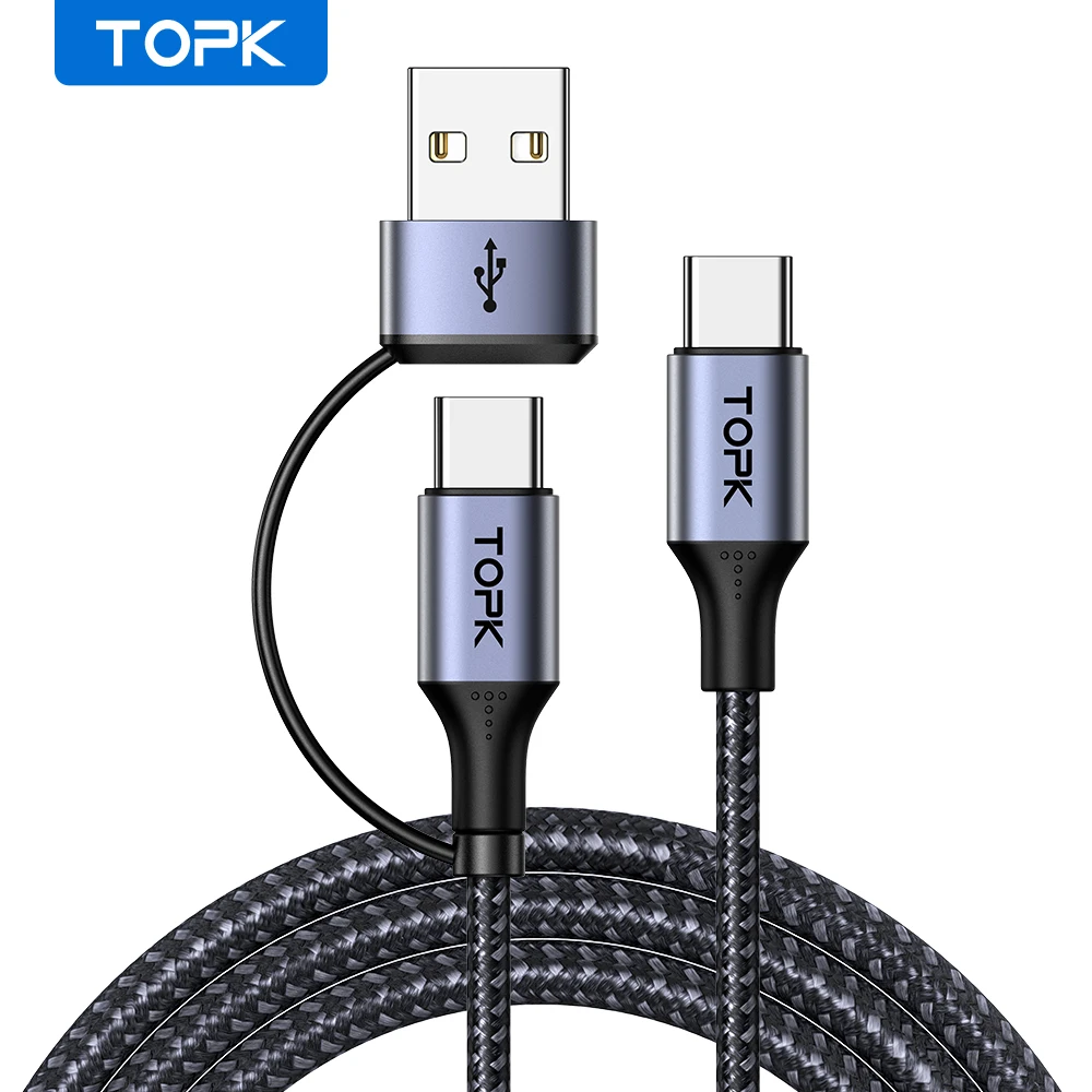 TOPK AD10 60W PD Schnellladekabel USB C auf USB Typ C Kabel für MacBook Pro USB-C PD Kabel Schnellladung für Samsung Xiaom Image