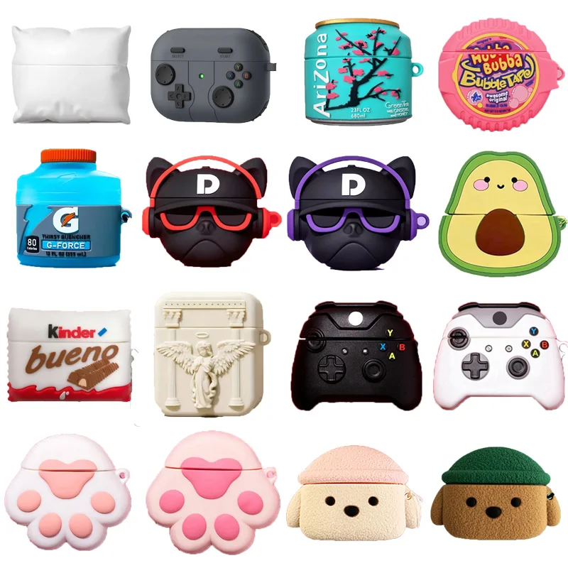 Mode 3D Kreativität Silikon Kopfhörer Fall Für Airpods Pro 3 2025, Nette Snacks getränke Abdeckung Für Airpods 1 2 3 2021 Airpods 4 Image