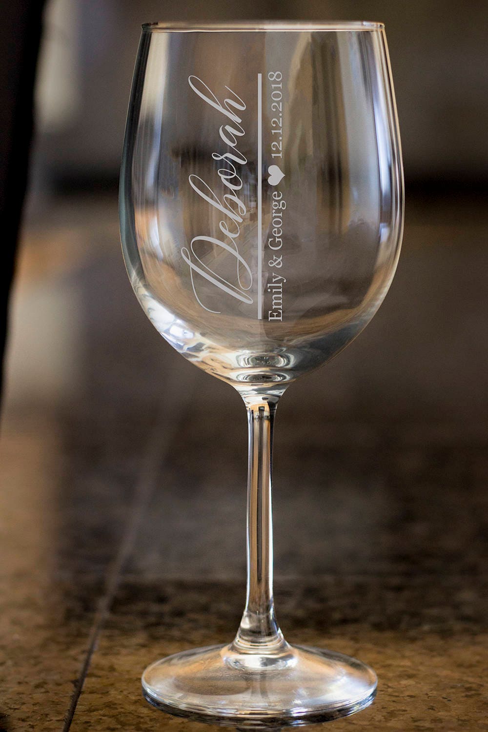 bicchiere di vino con nome personalizzato, Personalizza bicchiere di vino, Bicchiere di vino inciso, Bicchiere di vino inciso, regalo di nozze, Addio