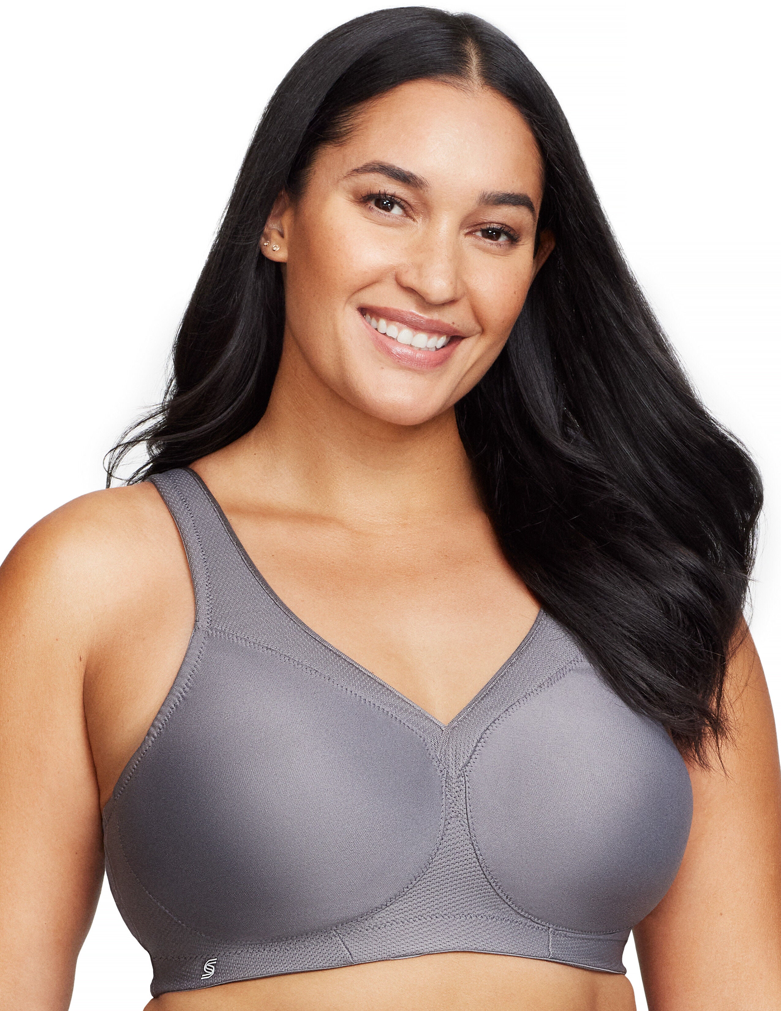 Plus Size Women's Glamorise MagicLift Seamless Sports Wirefree Bra 1006 (Women's & Women's Plus) by Glamorise in Charcoal Gray (Size 36 B)