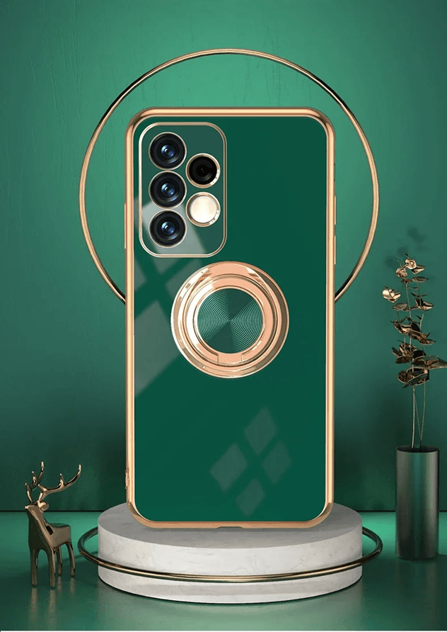 Plated Ring Holder Phone Case For Samsung Galaxy Secure Grip Kickstand Cover for Samsung A32 5g pink