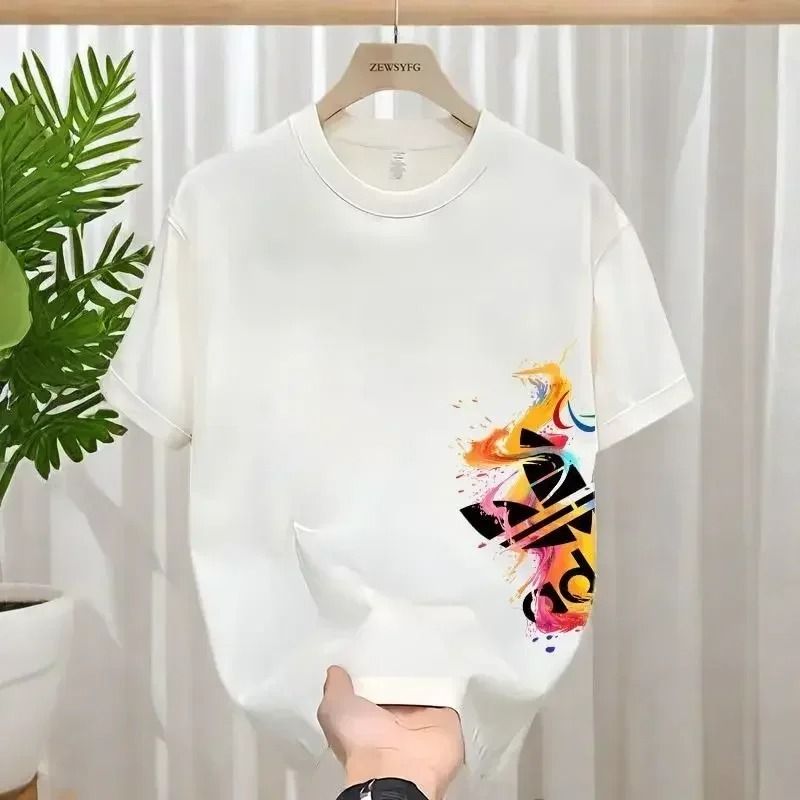 Casual Printed Cotton T Shirt For Men And Women white C xl