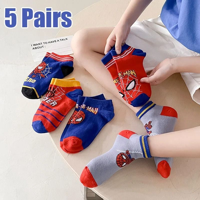 Kids Cartoon Character Socks Soft Breathable 5 Pack avengers l