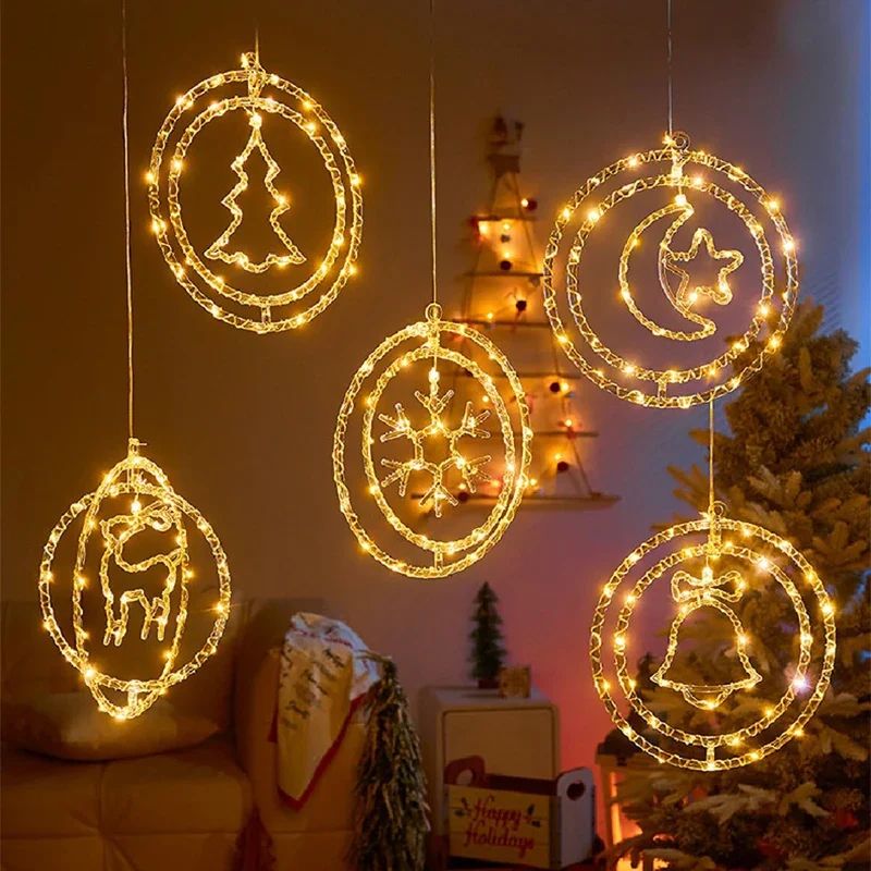 LED Christmas Figure Hanging Lights star & Moon