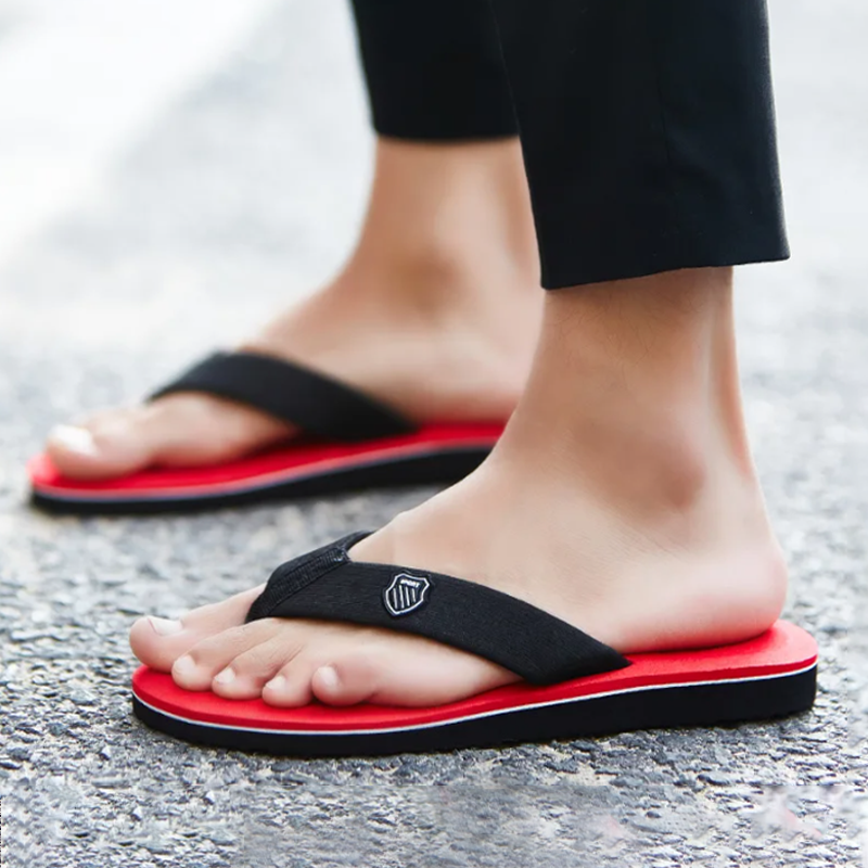 Summer Non Slip Flat Slides, Men's Casual Flip Flops, Fashion Beach Shoes Men, Men's Slippers Indoor black 40