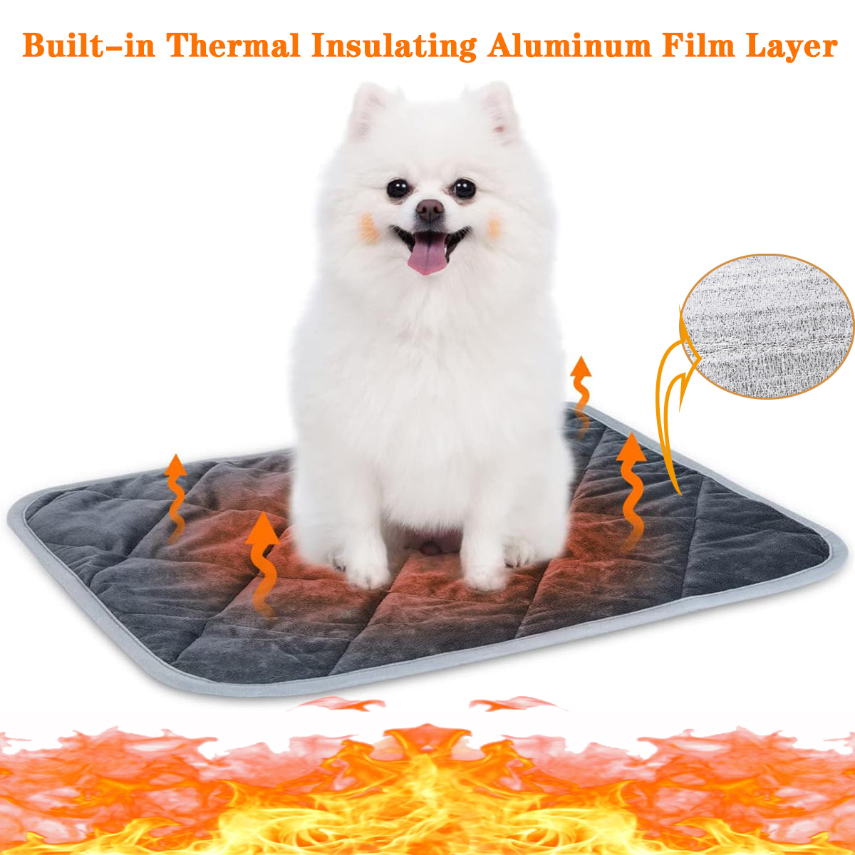 Self Heating Pet Pad, Extra Warm Thermal Dog Crate Pad Washable, Anti Slip Kennel Mat, Pet Supplies For Dogs And Cats xl