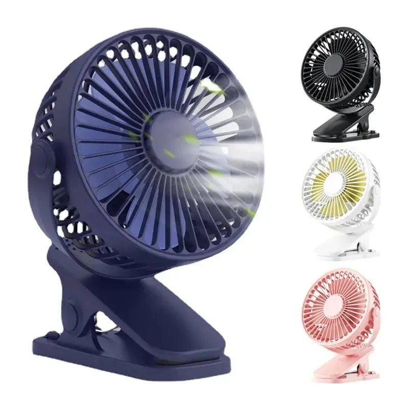 Mini Clip USB Fan Portable Quiet Desktop Fan With 3 Speed Wind white