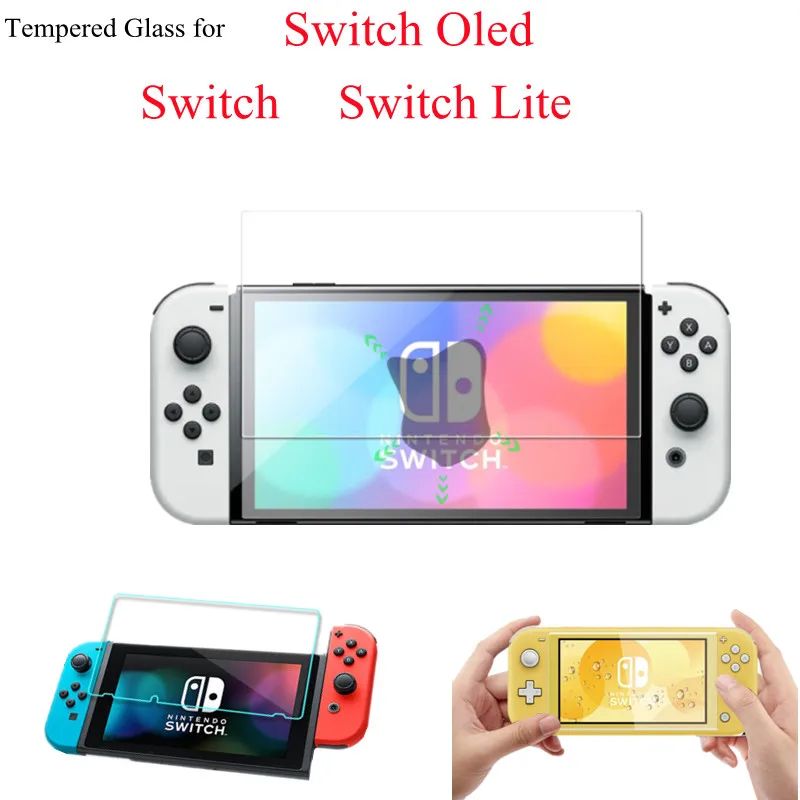 Nintendo Switch OLED & Lite Tempered Glass Screen Protector Anti Scratch, Crystal Clear LCD Protection for Switch Oled 2pcs