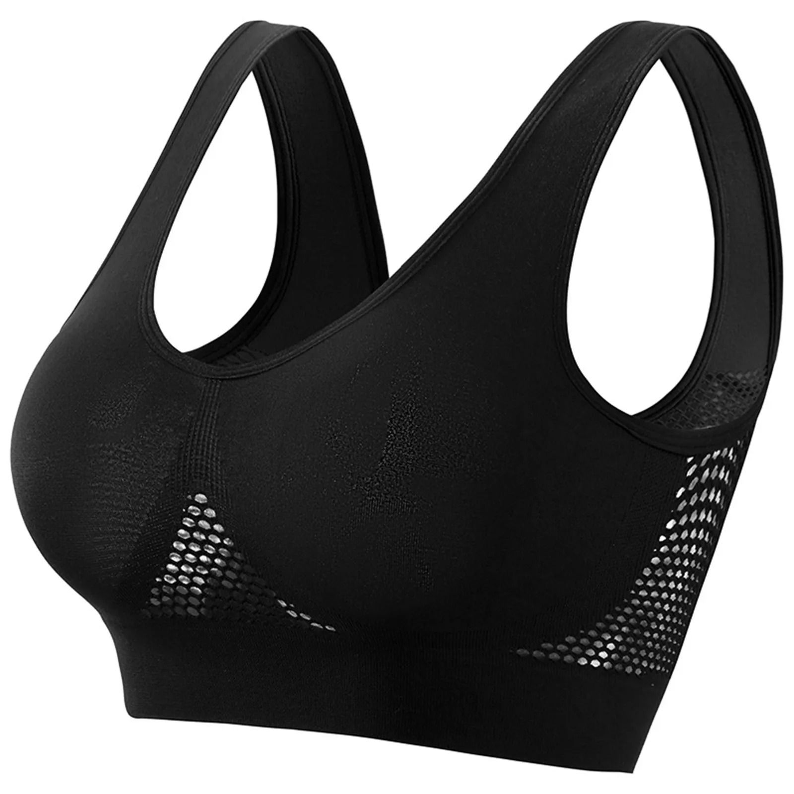Shockproof High Support Sports Bra With Beautiful Back Design For Women 4xl black