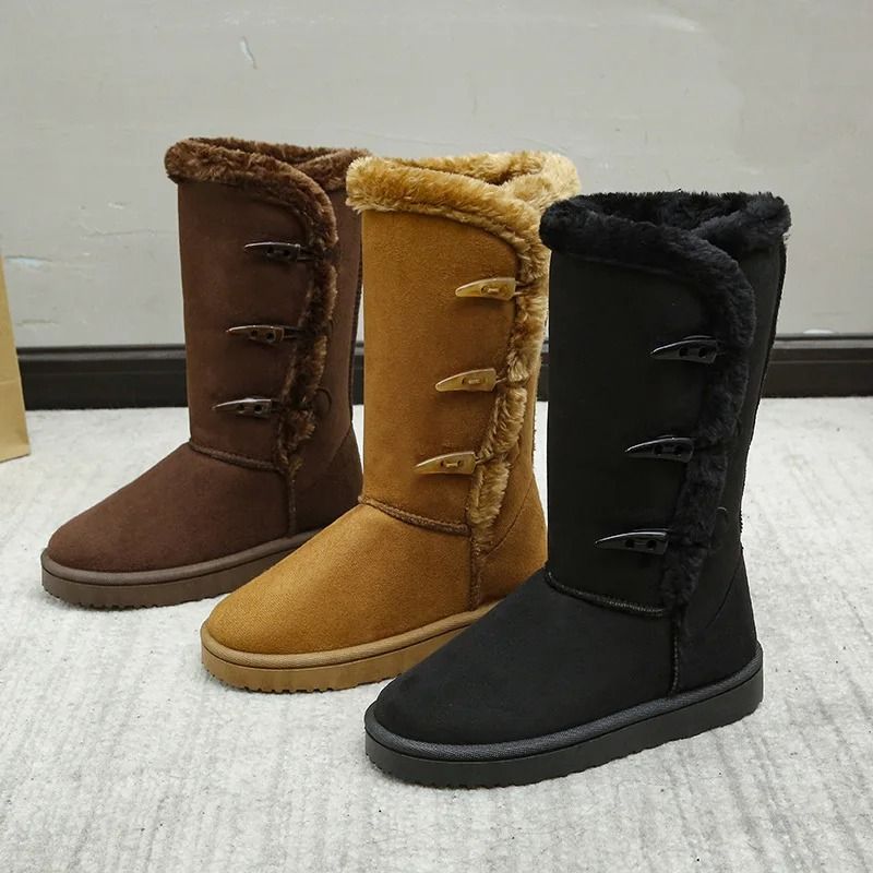Women Winter Snow Boots Warm Plush Platform Casual Shoes brown 5.5