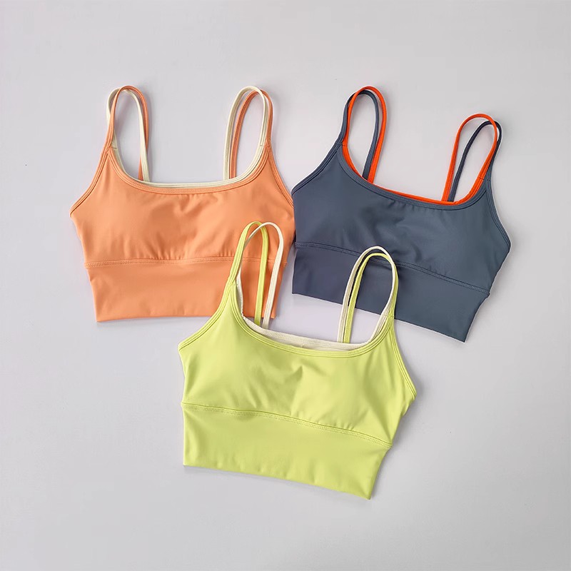 Sports Bra For Women, Gym Vest Yoga Beauty, Black Tube Top, Running Sports Bra, Fitness Yoga Crop Top, Sexy Sport Bra orange l