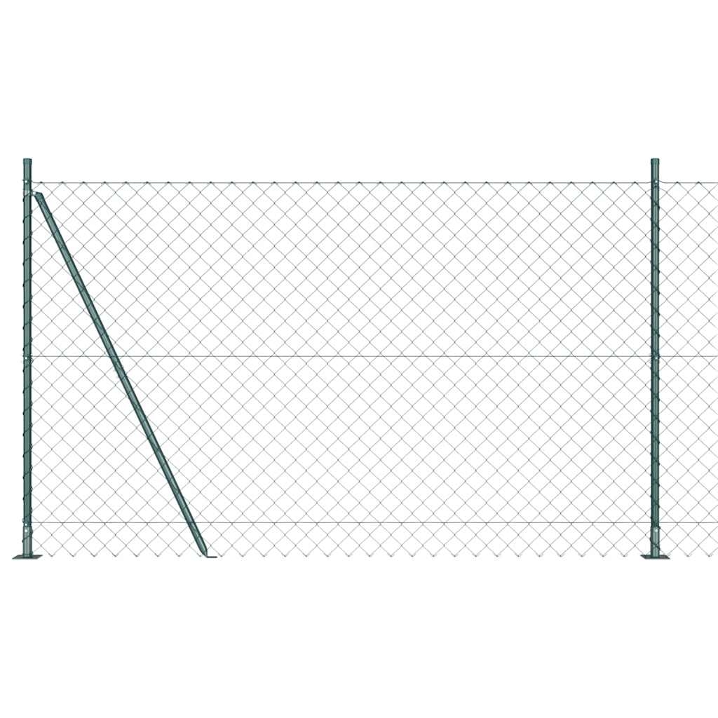 vidaXL Zaunpfosten Grün 25 x 1,4 m (60 x 60 mm Gitter) Stahl und PVC Image