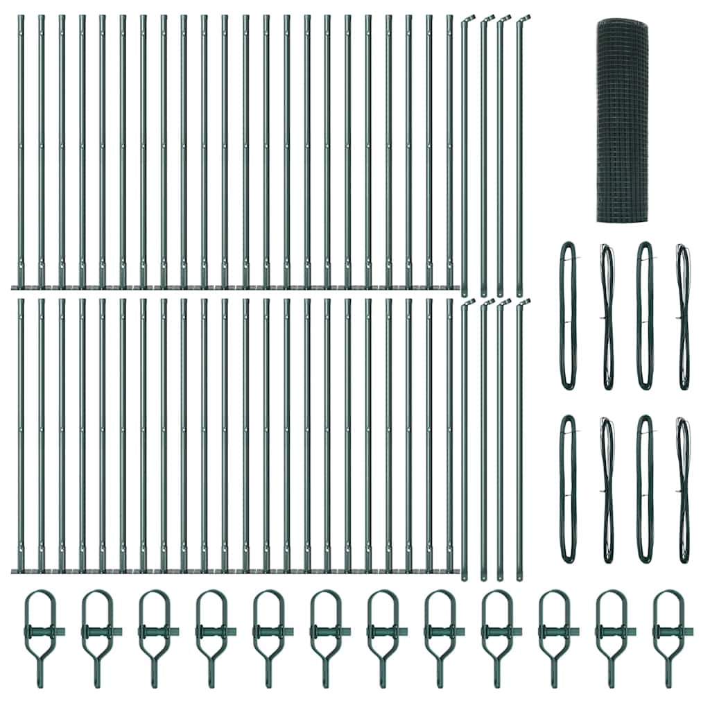 vidaXL Zaunpfosten Grün 100 x 0,5 m (19 x 19 mm Maschenweite) Image