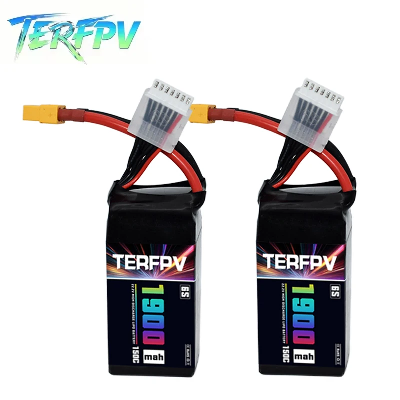 2PCS TERFPV 6S 22,2 V Lipo Batterie 1900mAh 150C/300C mit XT60 Stecker für FPV Drone quadcopter Hubschrauber Flugzeug RC Teile Hobby