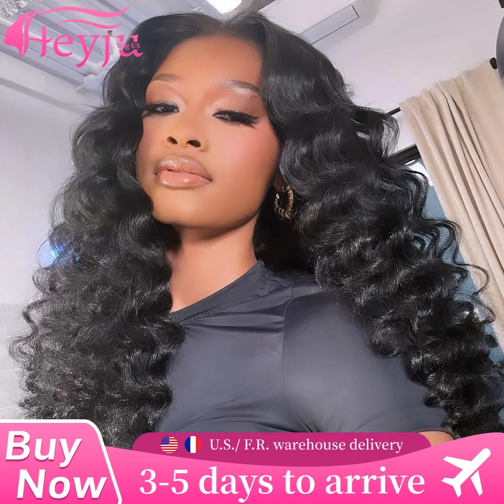Parrucca Heyju Onde sciolte Parrucca Capelli umani Ricci Onda del corpo Parrucche per capelli umani 13x6 Parrucca frontale in pizzo HD Parrucca in pizzo 13X4 con nodi candeggiati