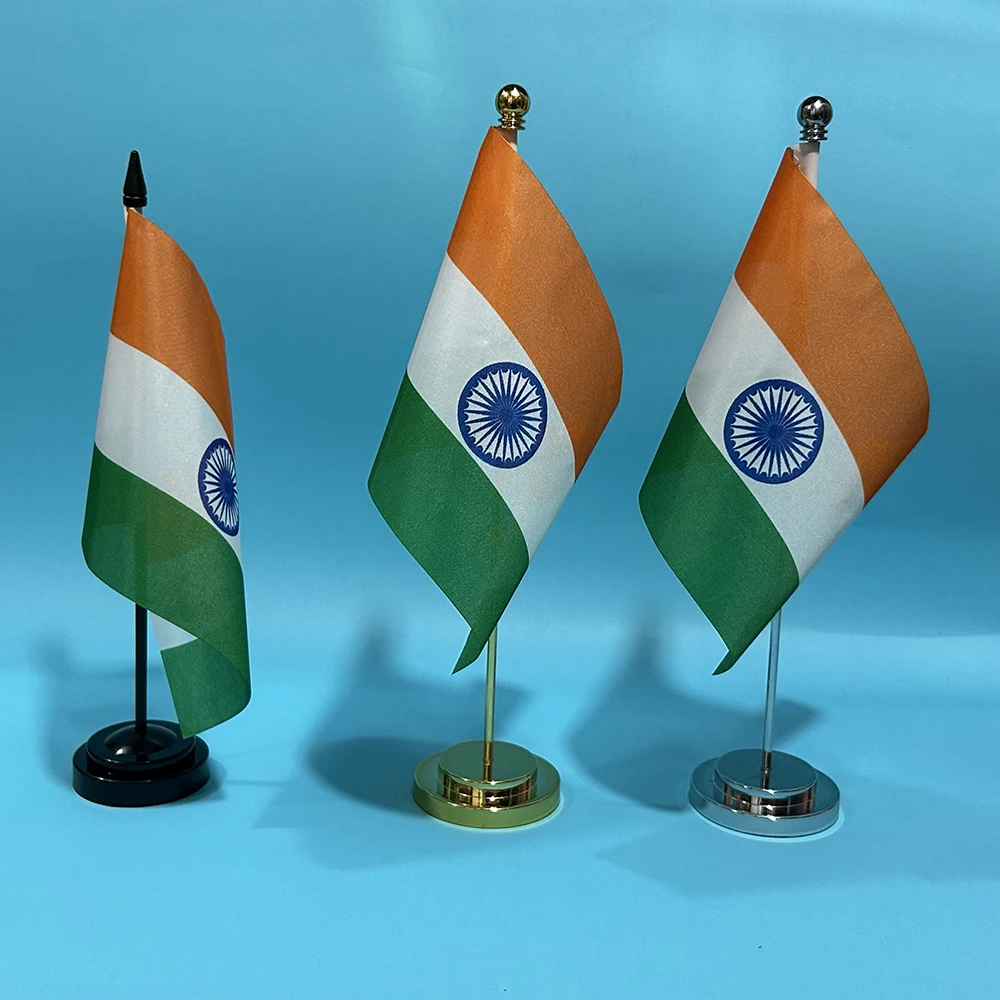 SKY FLAG Office Desk Flag Of India flag 14x21cm polyester India Indian National Flag Country Banner Desk Ornaments Flags