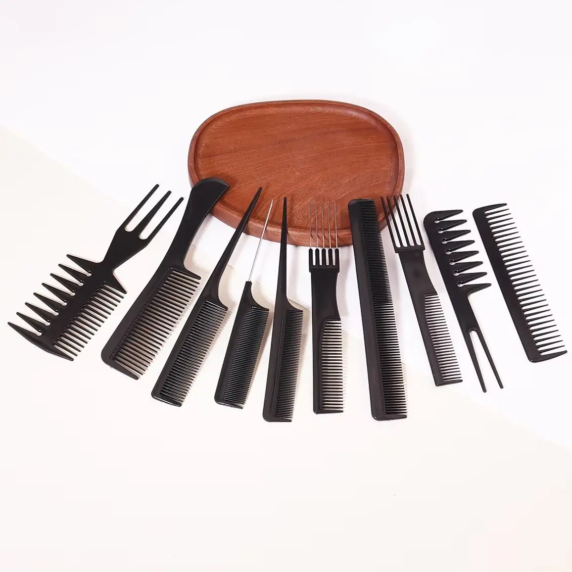 10-teiliges professionelles Kammset, professioneller Stylingkamm für Friseure, geeignet für alle Haartypen, speziell für Echthaarperücken Image