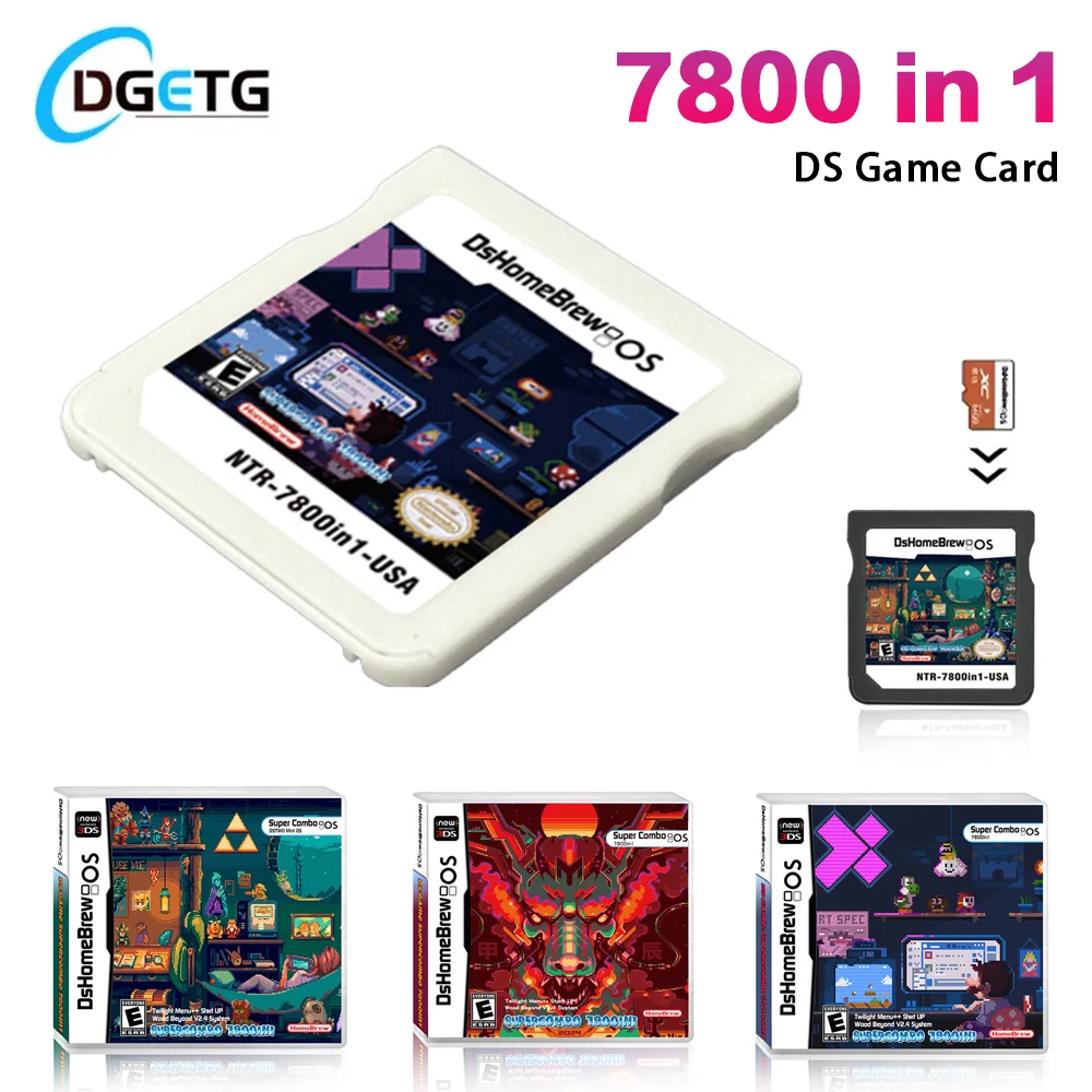 Neuer DS SDHC-Adapter 7800 in 1 Videospielkarte Flash-Karte mit 32G TF-Karte für NDS NDSL 3DS XL 2DS XL Konsole DS-Zubehör