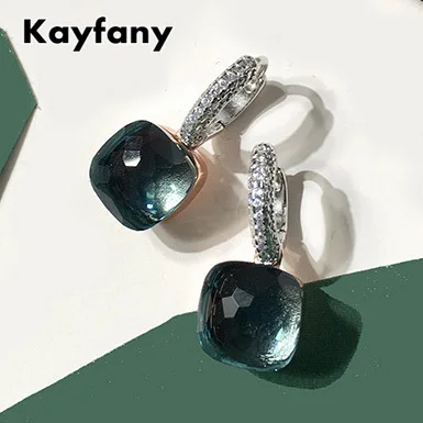 10,6 mm klassische Damen-Anhänger-Ohrringe, Candy-Stil, 23 Farben, Kristall, S925-Silber, Tropfenohrring für Damen, Modeschmuck