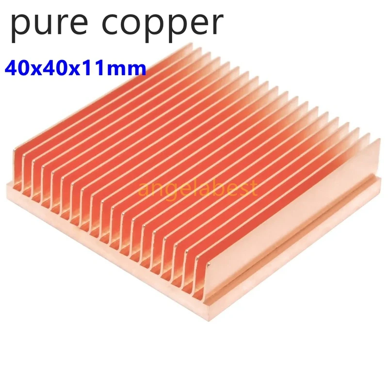 40x40x11mm Reines Kupfer Kühlkörper Skiving Fin DIY Kühlkörper Kühler für Elektronische CHIP IC Kühlung Kühler Image