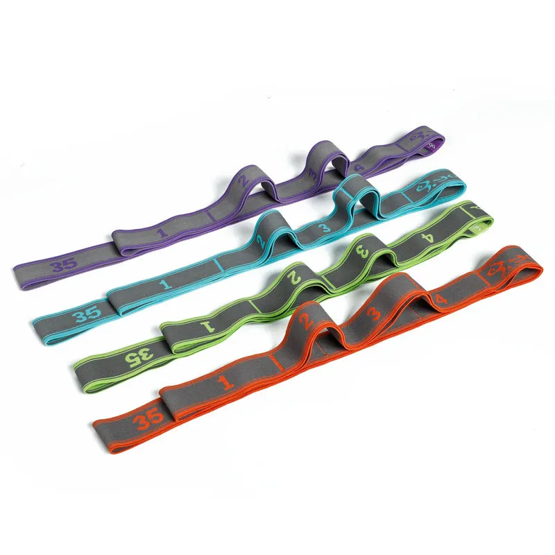 Yoga Pull Strap Gürtel Polyester Latex Elastische Latin Dance Stretching Band Schleife Yoga Pilates GYM Fitness Übung Widerstand Bands Image