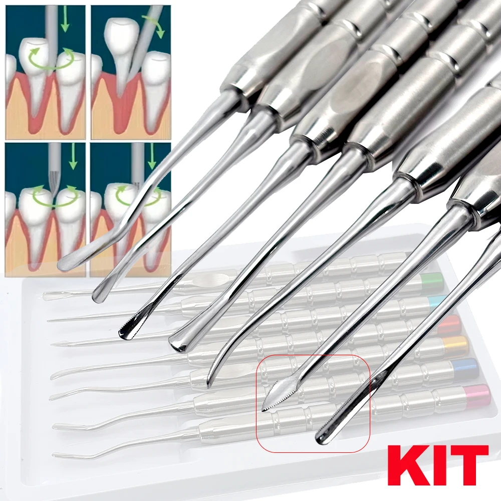 Minimal invasiver Dental-Aufzug, Zahnextraktion, Zahnextraktionszange, gebogener Wurzellift aus Edelstahl Image