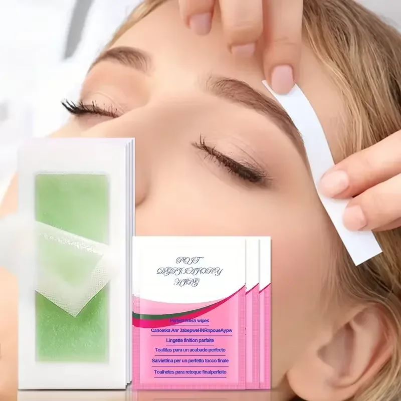 10/20/30/50 Pcs Enthaarung Wachs Streifen Für Haar Entfernung Wachs Papier Kalt Wachs Streifen Papier für Gesicht Hals Arm Bein Körper Schönheit Werkzeuge Image