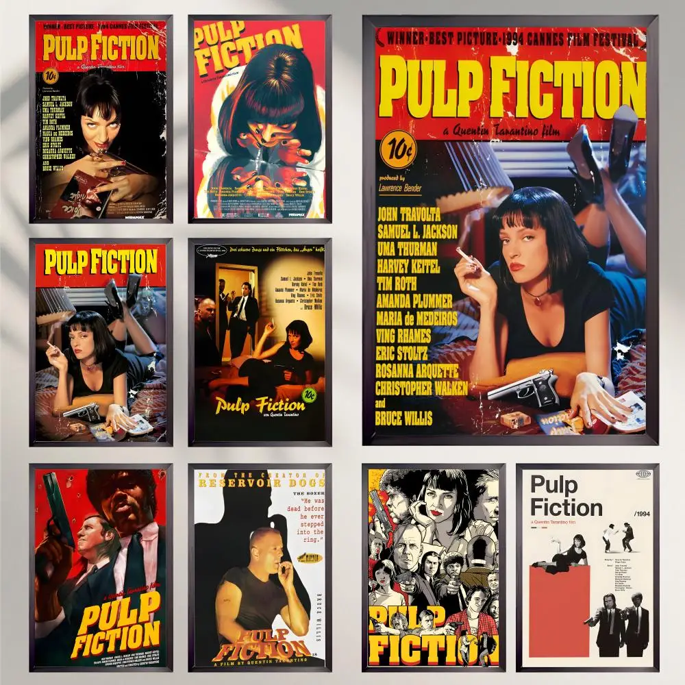 Film-Pulp-Fiction-Poster, HD, vielseitig, wasserfest, Wanddekoration, selbstklebend, perfekt für jeden Raum und ideales Geschenk Image