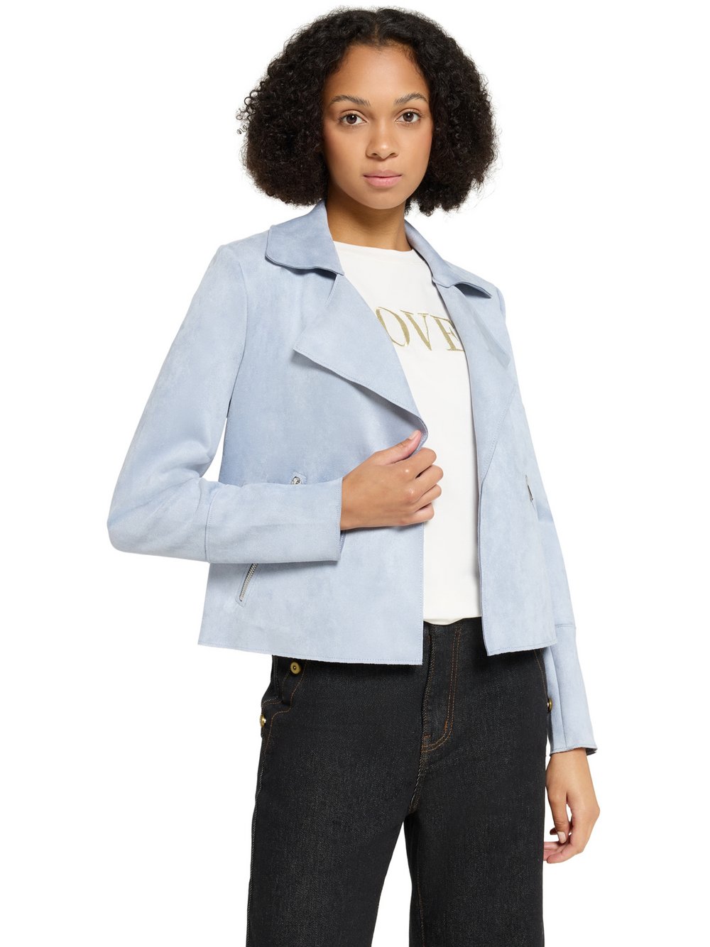 Cartoon Blazer-Jacke Damen hellblau, 38 Image