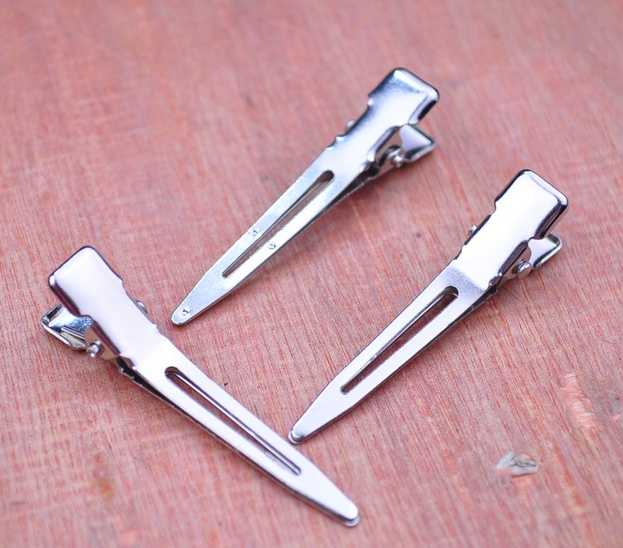 Fermagli per capelli vuoti, 50 pezzi Fermagli per capelli a coccodrillo senza denti da 45 mm, Fermagli per capelli a coccodrillo con un solo polo, for