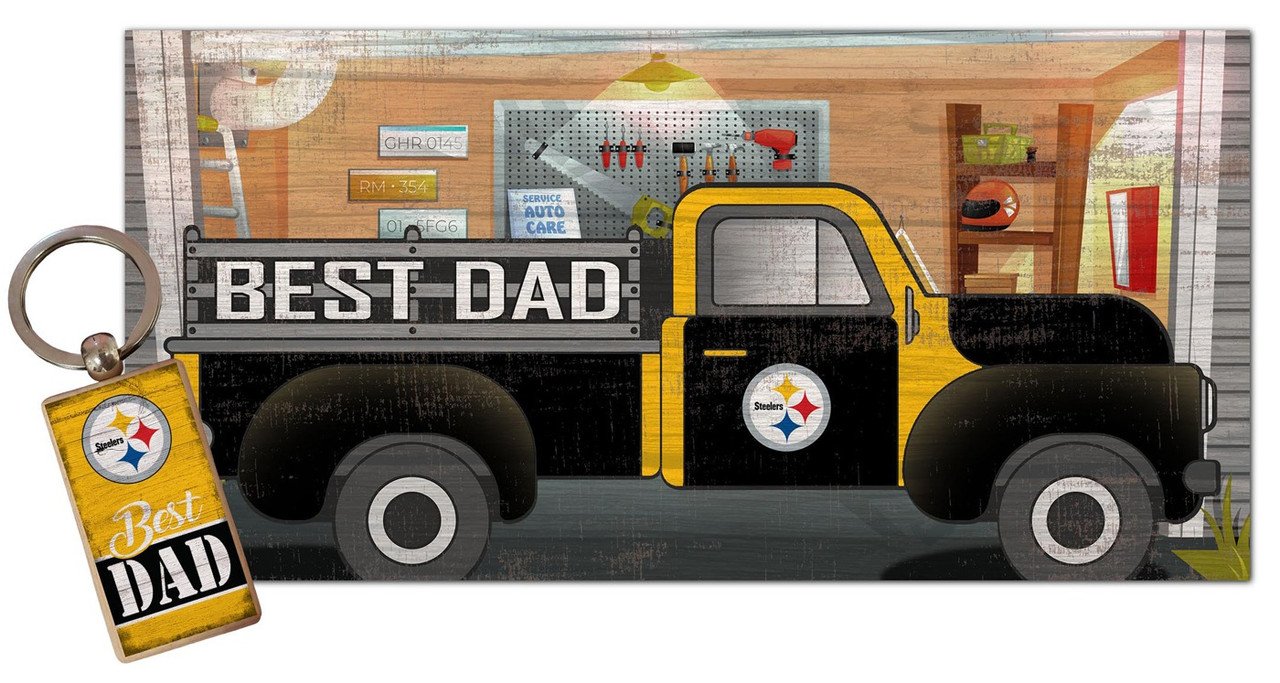 Pittsburgh Steelers Best Dad Key Chain Combo Set