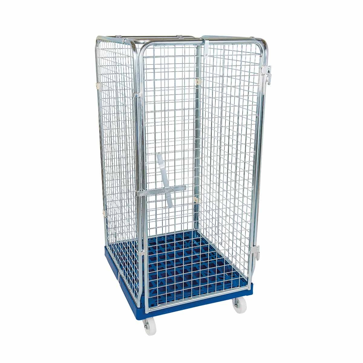 Oswald Transportgeräte Rollbehälter Euronormkisten, 5-seitig, Diebstahlschutz, Rollplatte aus Kunststoff, 724 x 850 x 1.590 mm, 500 kg, Nutzhöhe 1.375 mm, Schwarz Image