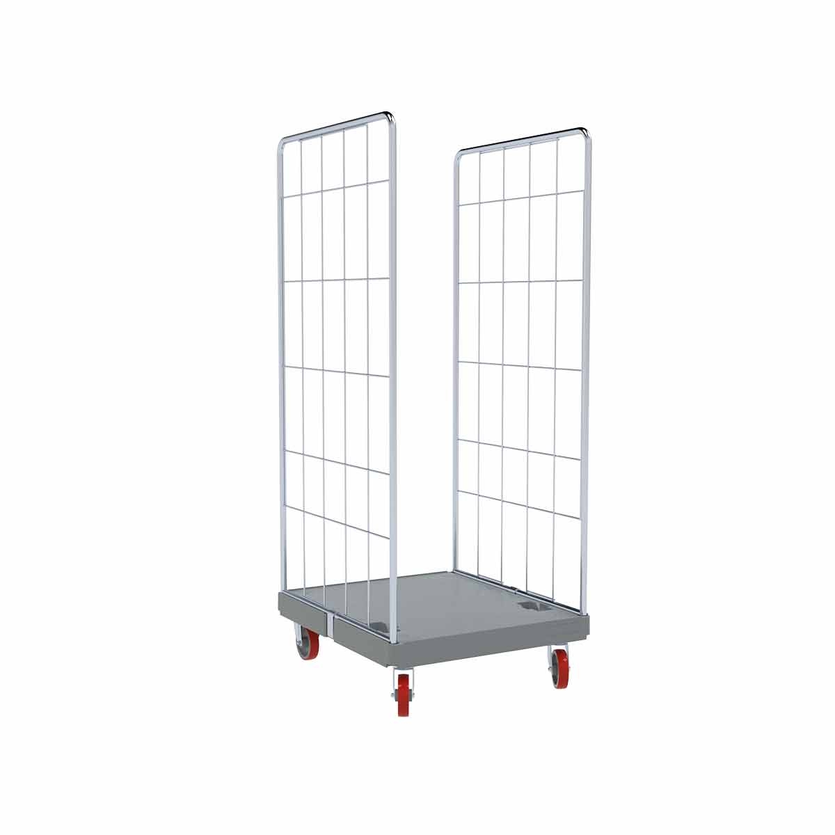 Oswald Transportgeräte Rollbehälter Hygiene Edelstahl, 2-seitig, Rollplatte aus Kunststoff, 724 x 815 x 1.755 mm, 500 kg, Nutzhöhe 1.520 mm, Hygiene Grau Image