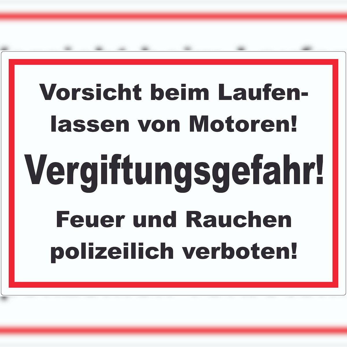 HB-Druck Vorsicht beim laufen lassen von Motoren Aufkleber A3 (297x420mm) Image