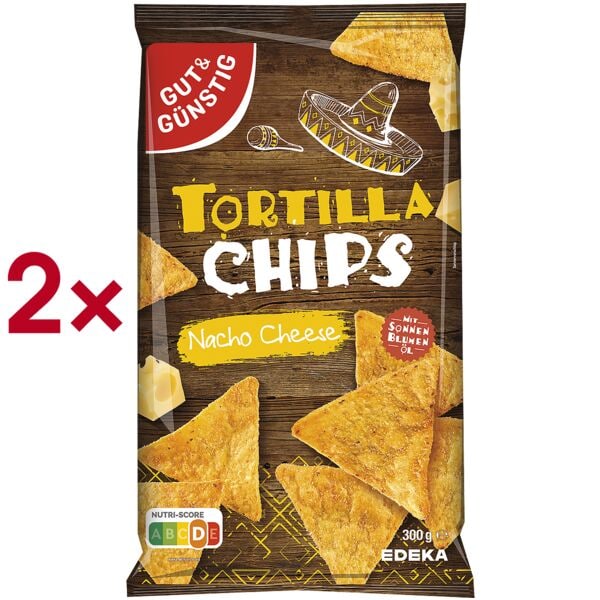 Gut & Günstig Tortilla Chips »Nacho Cheese« je 300 g 2 Stück Image
