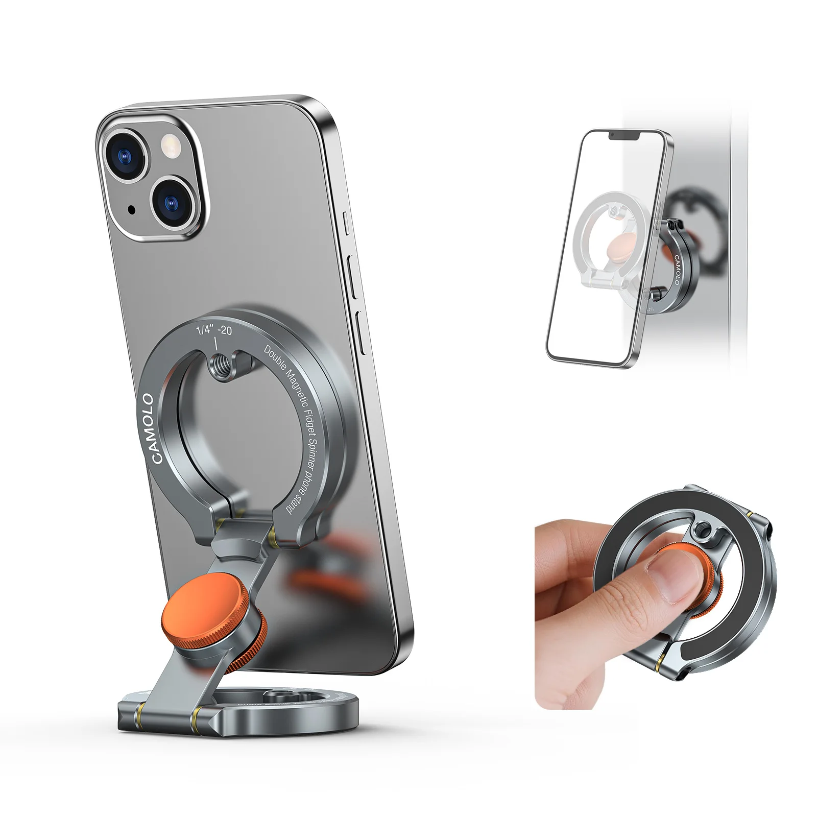 CAMOLO MG-11 support de téléphone portable magnétique double face pour iPhone 17 16 15 14 13 12 Smartphone Android support de téléphone magnétique fort