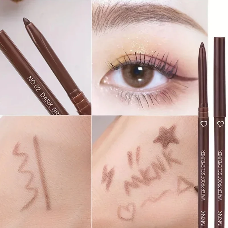 Schwarzer Kaffee-Eyeliner-Stift, matt, wasserdicht, langlebig, liegender Seidenraupen-Gelstift, einfach zu tragen, Eyeliner-Stift, Augen, Schönheit, Kosmetik Image
