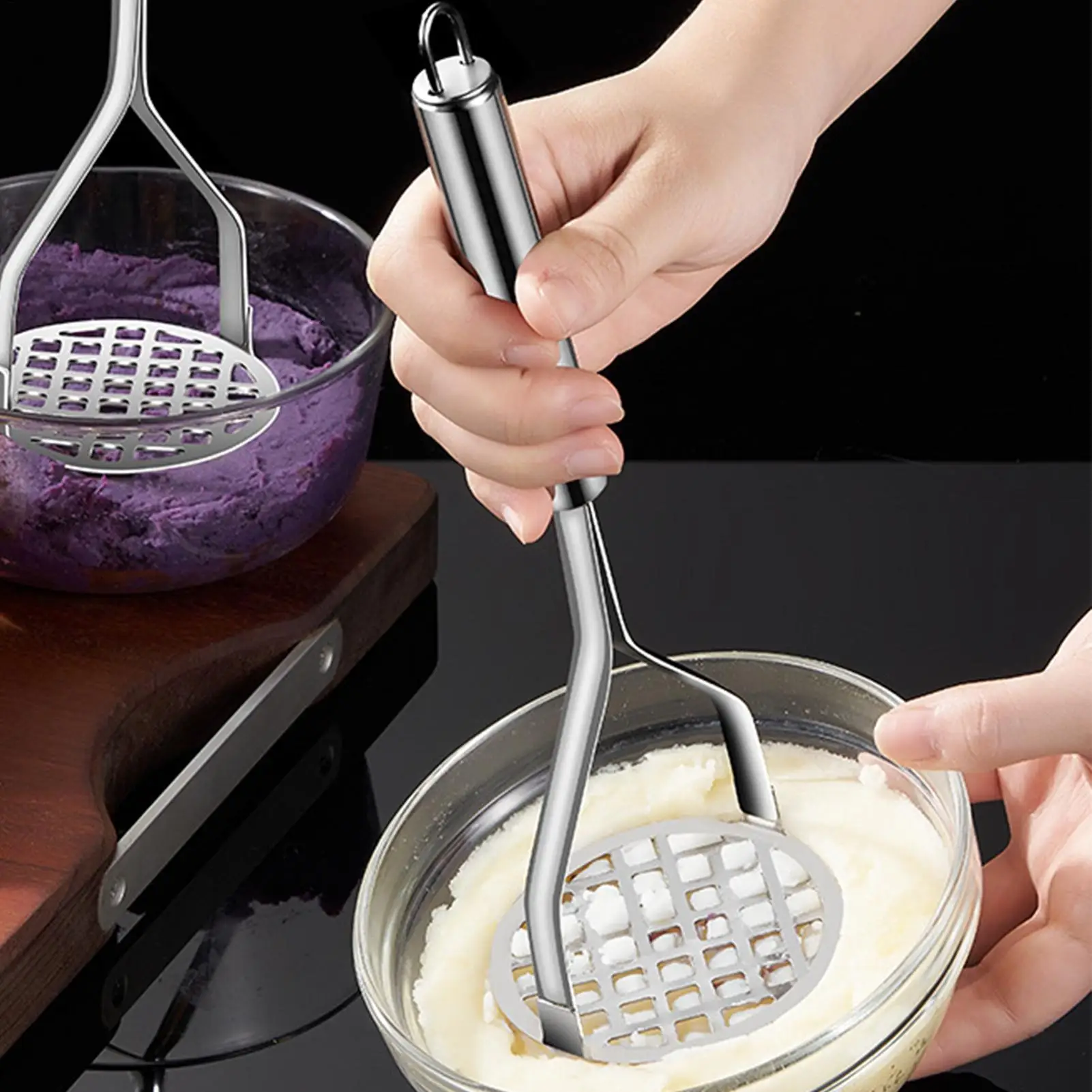 Presse à pommes de terre en acier inoxydable, outil de cuisine, outils de cuisine pour la cuisine, purée de légumes, fruits, haricots, Restaurant, 1 pièces