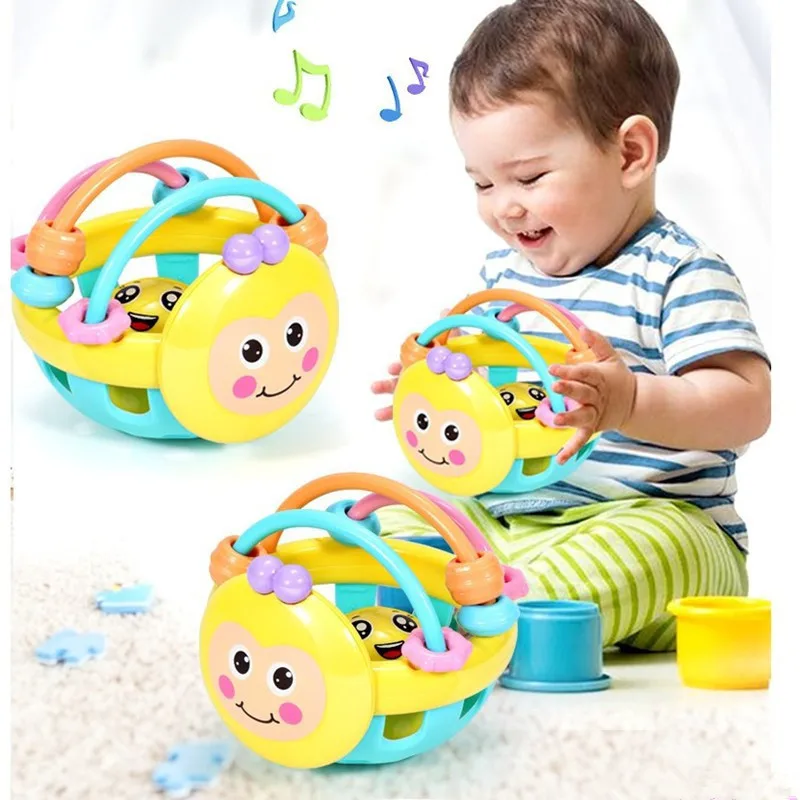 Baby Weiche Zahnen Spielzeug Neugeborenen Frühe Pädagogische Sensorischen Beißring Rassel Touch Hand Greifen Ball Entwickeln Infant Ball Spiel Spielzeug Image