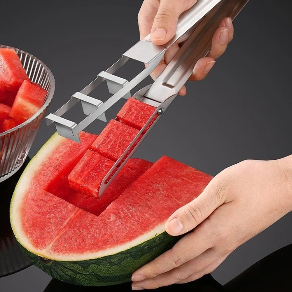 Wassermelonschneider Edelstahl Wassermelonenwürfel Messer Obst Slicers Salat Melonen Baller Home Küchenzubehör Gadgets Gadgets
