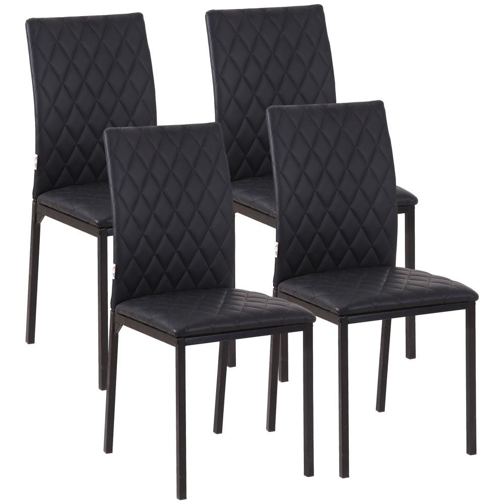 Lot de 4 chaises de salle à manger pieds en métal noir