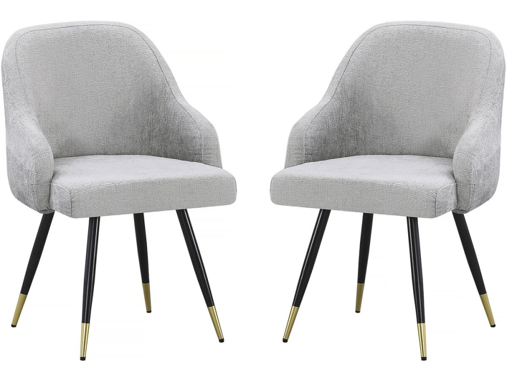 Lot de 2 chaises de salle à manger en tissu gris clair 60 x 62 x 88 cm